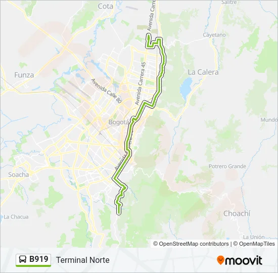 B919 Bus Line Map