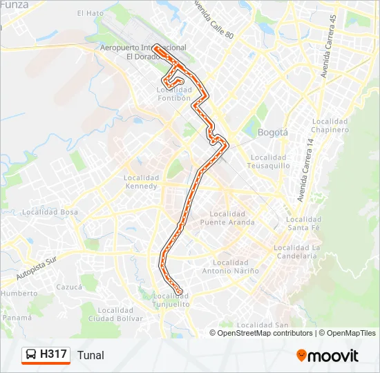 H317 Bus Line Map