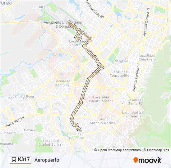 K317 Bus Line Map