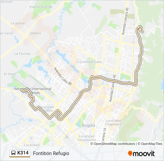 K314 Bus Line Map