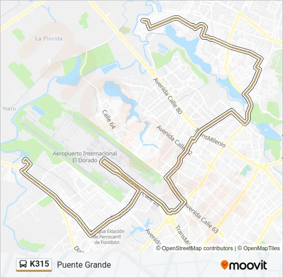 K315 Bus Line Map