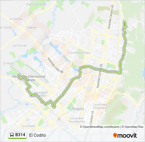 B314 Bus Line Map