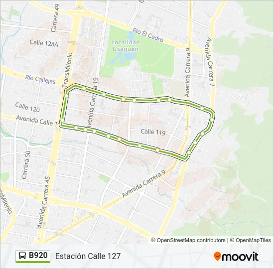 B920 Bus Line Map