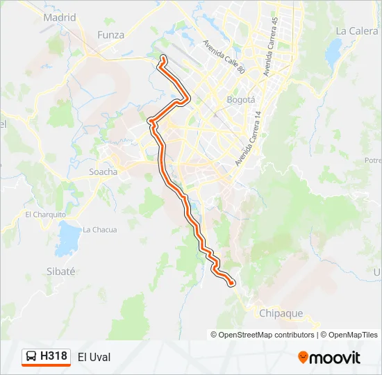 H318 Bus Line Map