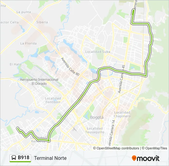 B918 Bus Line Map