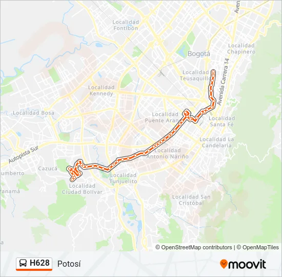 H628 Bus Line Map