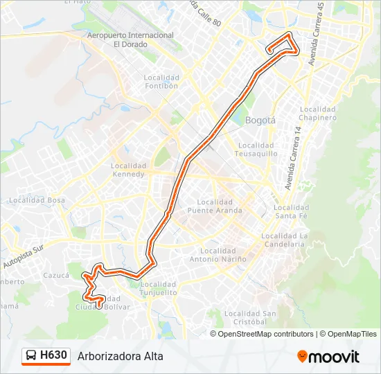 H630 Bus Line Map