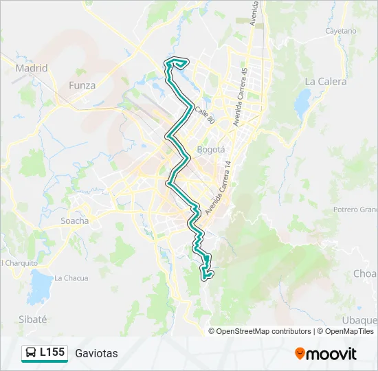 L155 Bus Line Map