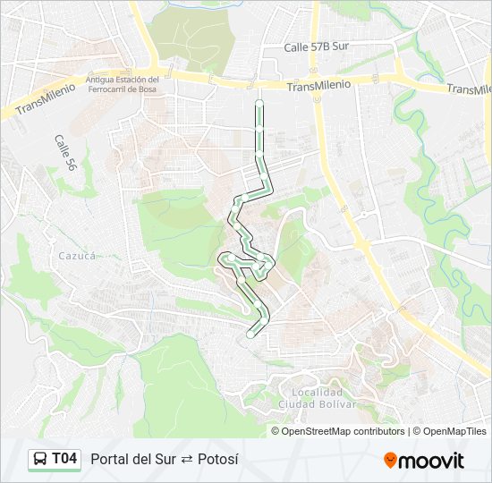 Mapa de T04 de autobús