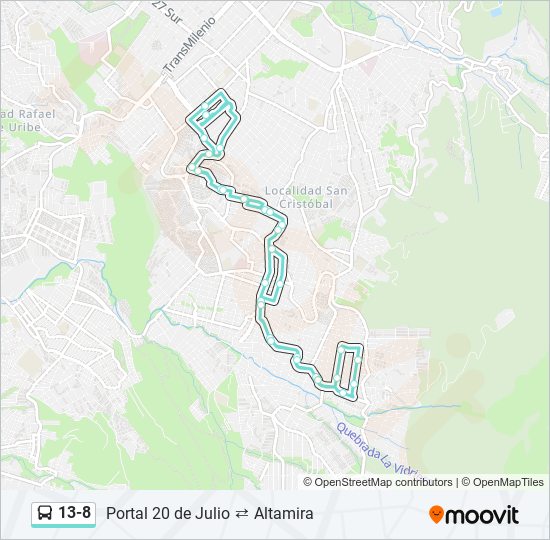 Mapa de 13-8 de SITP