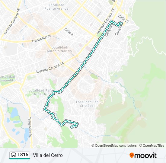 Mapa de L815 de autobús