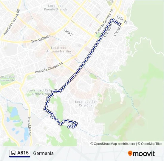 A815 Bus Line Map