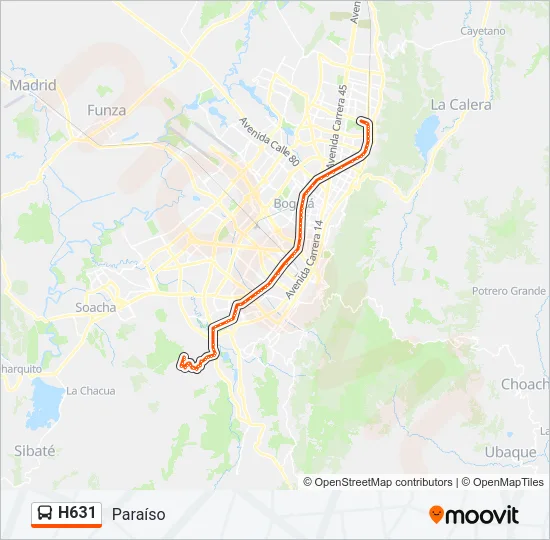 H631 Bus Line Map