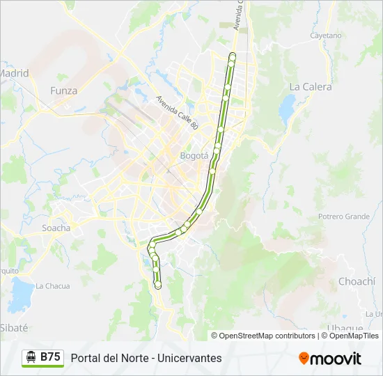 B75 Cable Car Line Map