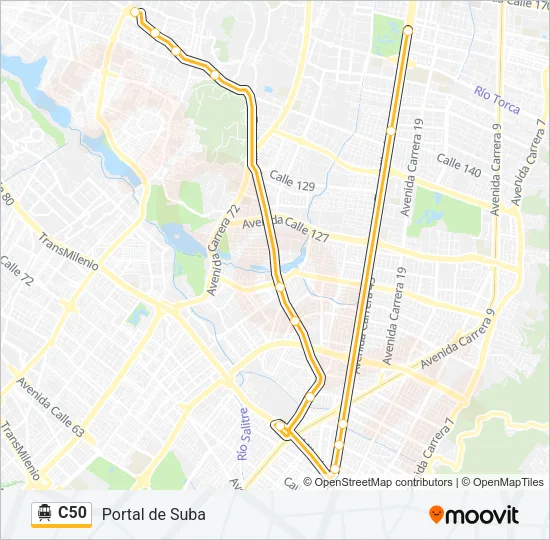 C50 Cable Car Line Map
