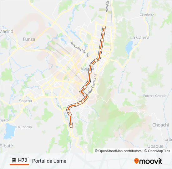 H72 Cable Car Line Map