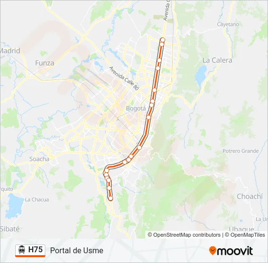 H75 Cable Car Line Map