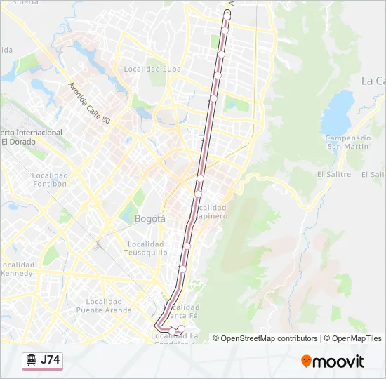 J74 Cable Car Line Map