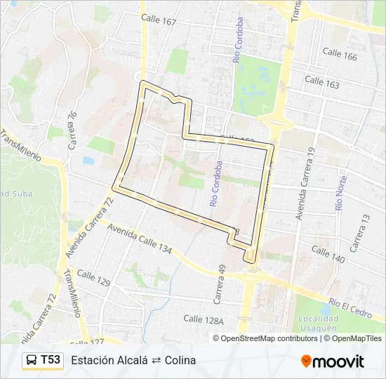 T53 Bus Line Map