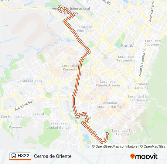 H322 Bus Line Map