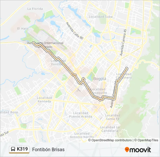 K319 Bus Line Map
