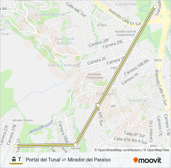 T Cable Car Line Map