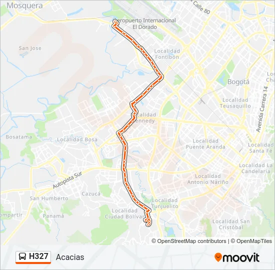 H327 Bus Line Map