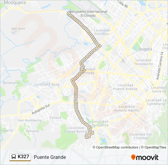 K327 Bus Line Map