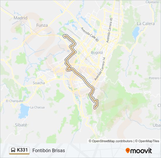 K331 Bus Line Map