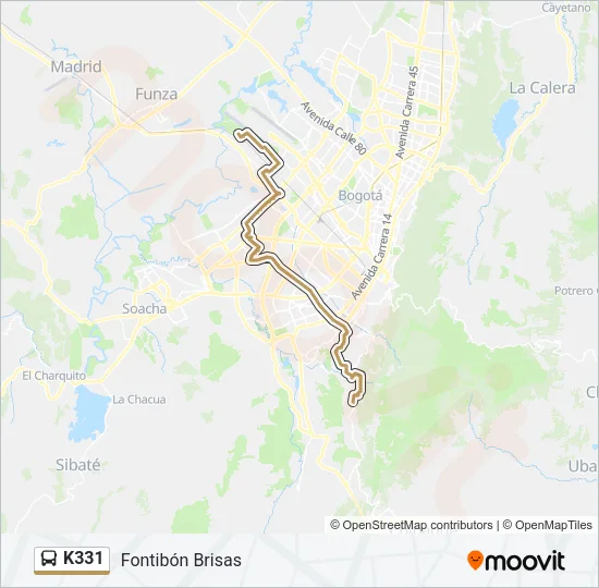 K331 Bus Line Map