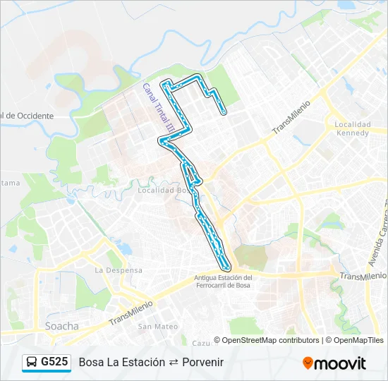 G525 Bus Line Map