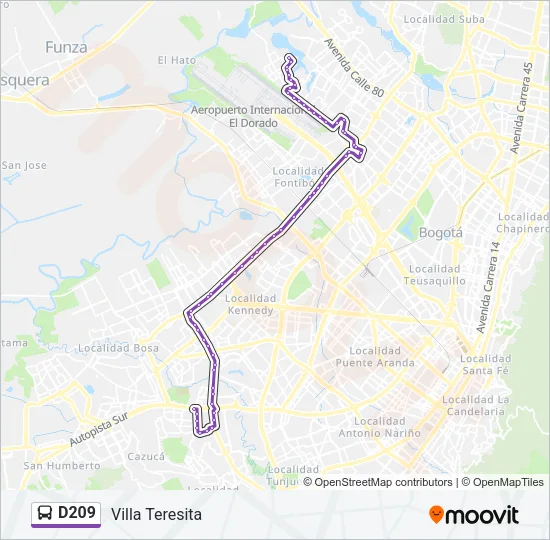 D209 Bus Line Map