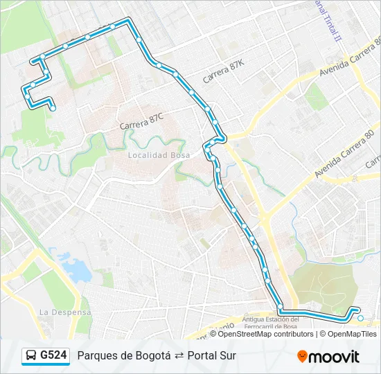 G524 Bus Line Map