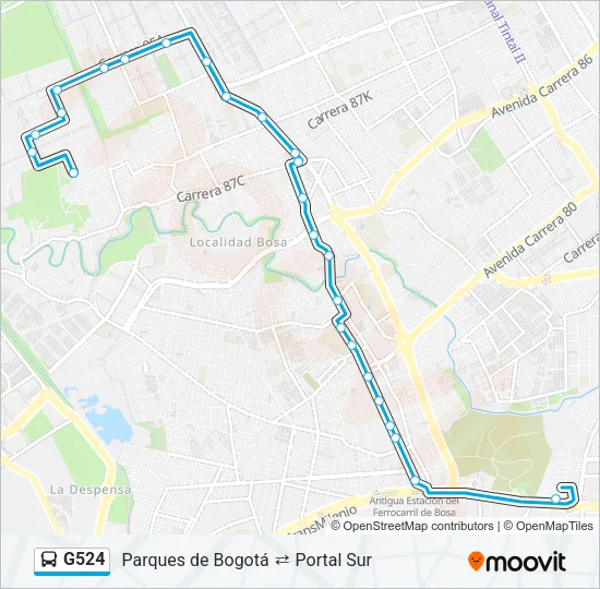 G524 Bus Line Map