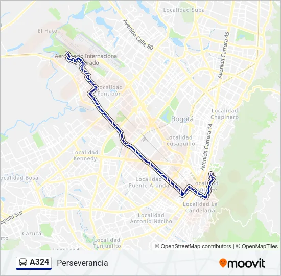 A324 Bus Line Map