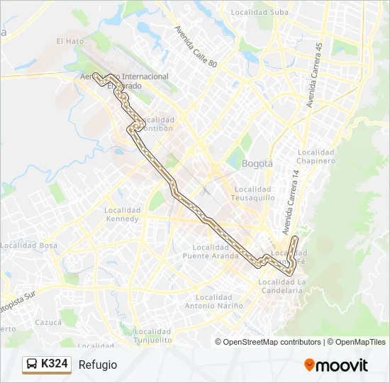 K324 Bus Line Map