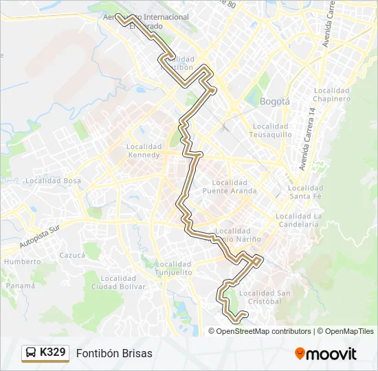 K329 Bus Line Map