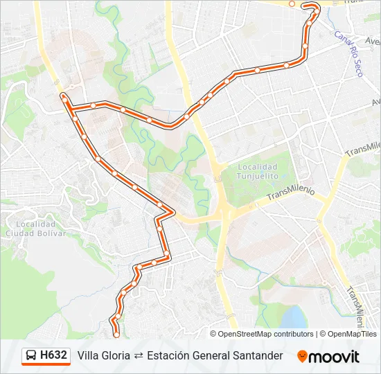 H632 Bus Line Map