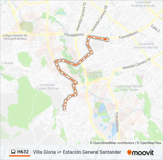 H632 Bus Line Map
