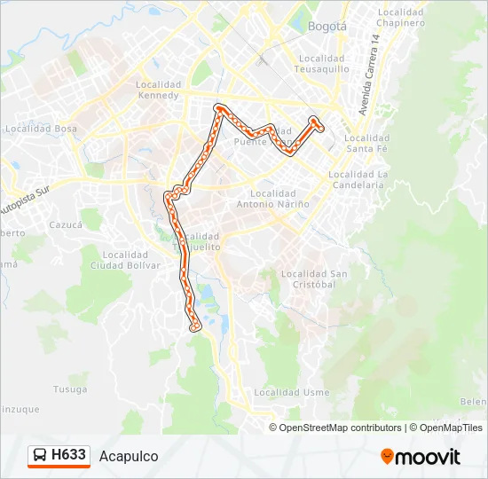 H633 Bus Line Map