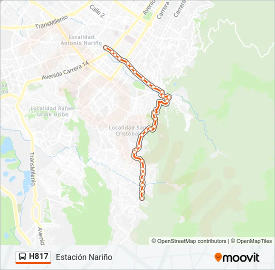 H817 Bus Line Map