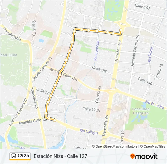 C925 Bus Line Map