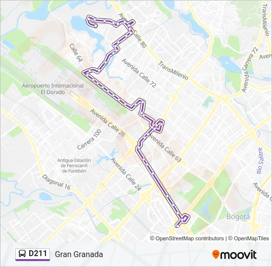 D211 Bus Line Map