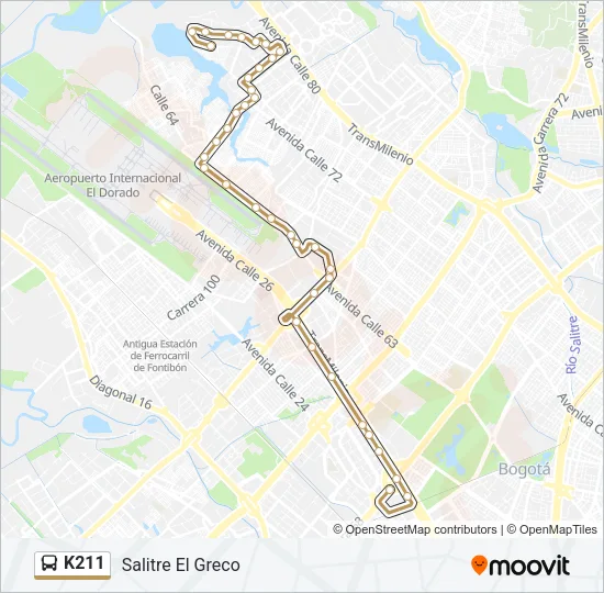 K211 Bus Line Map