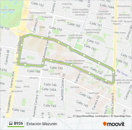 B926 Bus Line Map