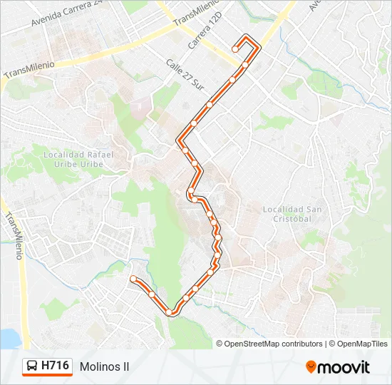 H716 Bus Line Map