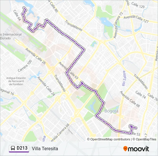 D213 Bus Line Map