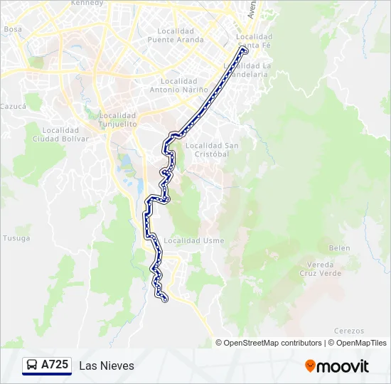 A725 Bus Line Map