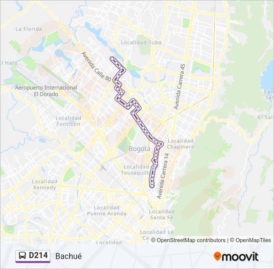 D214 Bus Line Map