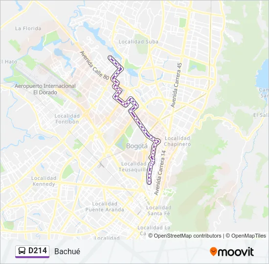 D214 Bus Line Map